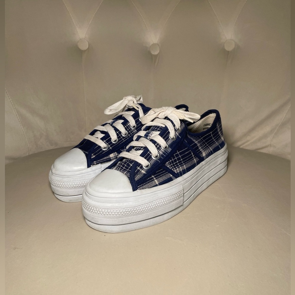COASTERS PLAID PLATFORM SHOES